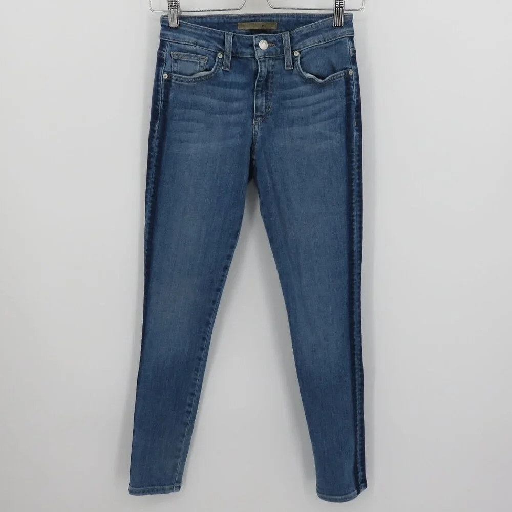 Joes Jeans Women 25 Skinny Ankle Mansfield Stripe Blue Denim Jeans Cotton Blend - Picture 9 of 10